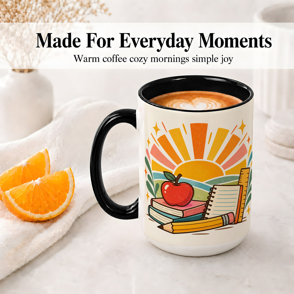 #pl[15oz|Black] Back to School Supplies Ceramic Mug for Teachers