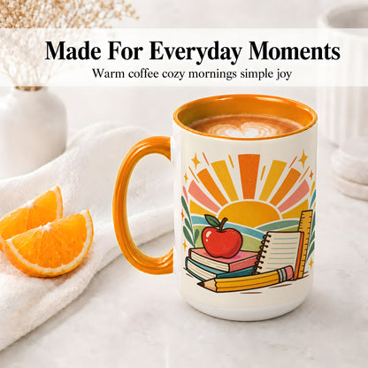 #pl[15oz|Orange] Back to School Supplies Ceramic Mug for Teachers