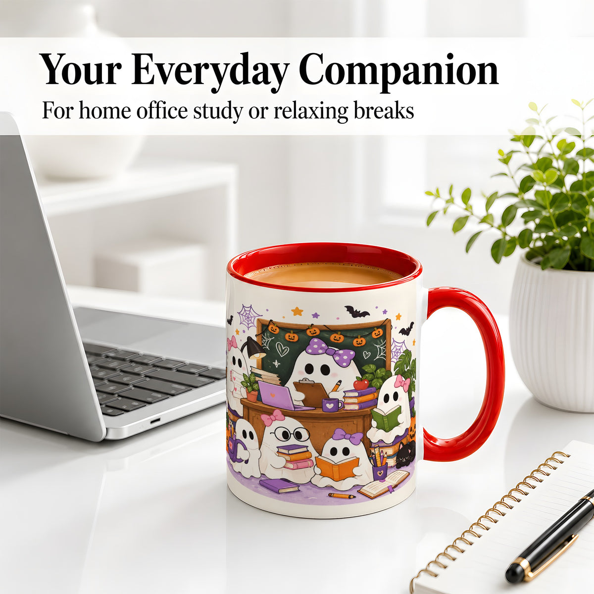 #pl[11oz|Red] Cute Ghost Classroom Halloween Ceramic Mug