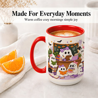 #pl[15oz|Red] Cute Ghost Classroom Halloween Ceramic Mug