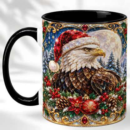 #pl[11oz|Black] Christmas Eagle Coffee Mug, Santa Eagle Mug, Ceramic Cup
