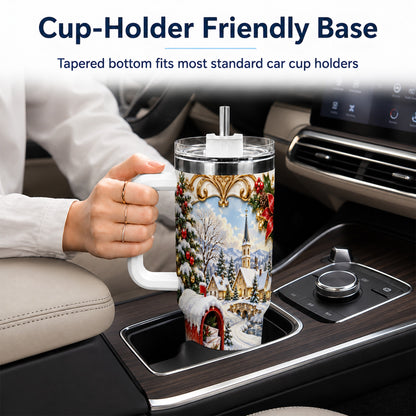Christmas Mailbox 40oz Tumbler with Handle, Winter Travel Cup