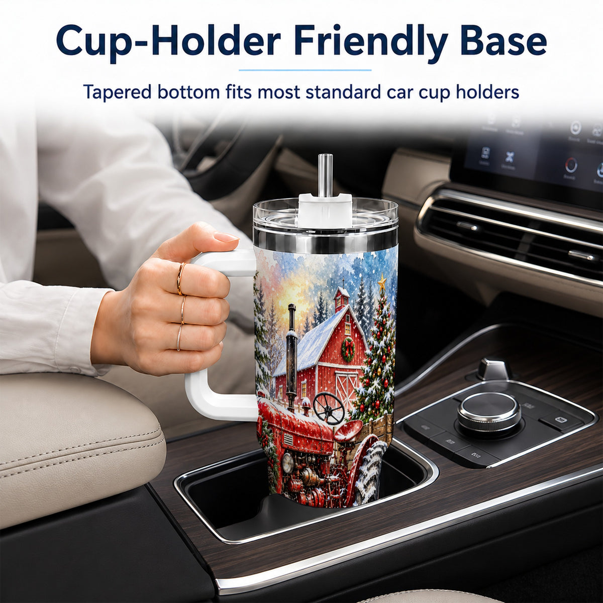 Christmas Tractor Tumbler 40oz,