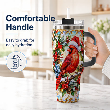 #pl[40oz|Black] Cardinal 40oz Tumbler, Red Bird Tumbler, Stainless Steel Travel Cup