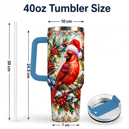 #pl[40oz|Blue] Cardinal 40oz Tumbler, Red Bird Tumbler, Stainless Steel Travel Cup