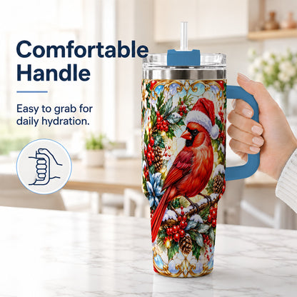 #pl[40oz|Blue] Cardinal 40oz Tumbler, Red Bird Tumbler, Stainless Steel Travel Cup