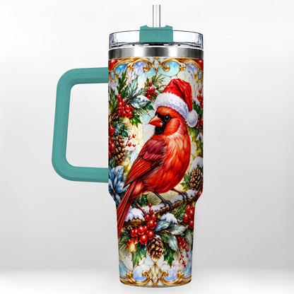 #pl[40oz|Green] Cardinal 40oz Tumbler, Red Bird Tumbler, Stainless Steel Travel Cup