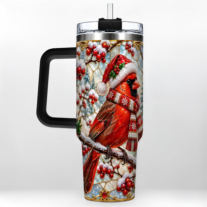 #pl[40oz|Black] Cardinal 40oz Tumbler, Scarf Bird Tumbler, Stainless Steel Travel Cup