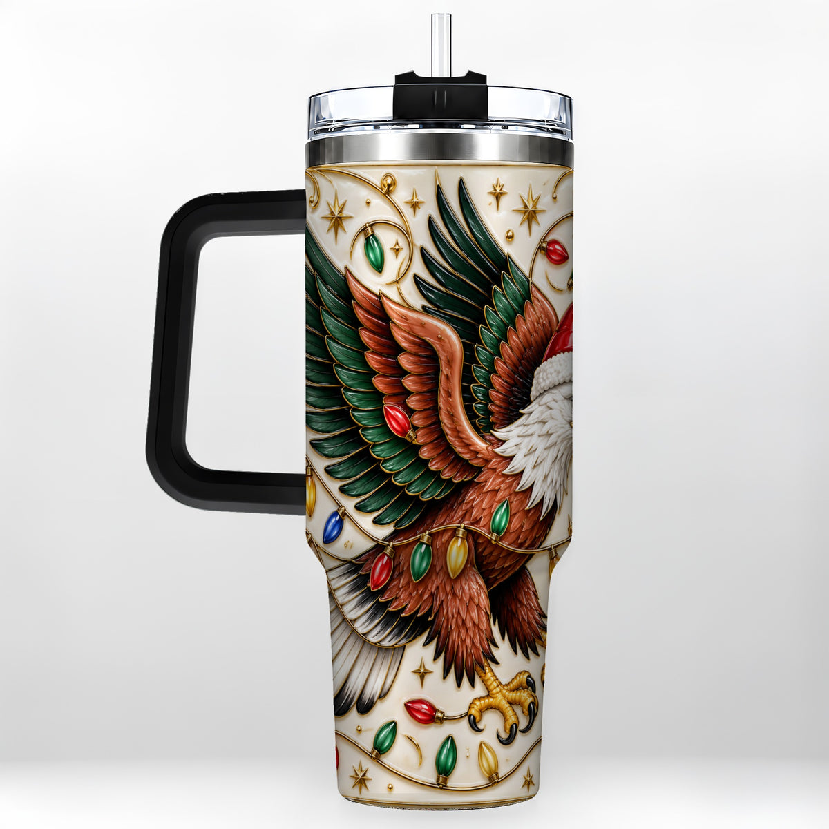 #pl[40oz|Black] Eagle 40oz Tumbler, Holiday Bird Stainless Steel Travel Cup