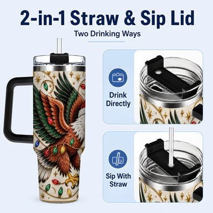 #pl[40oz|Black] Eagle 40oz Tumbler, Holiday Bird Stainless Steel Travel Cup