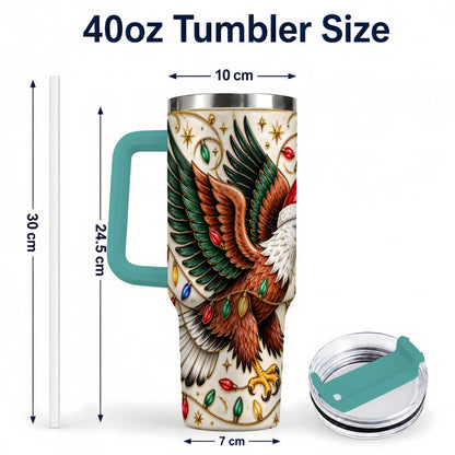 #pl[40oz|Green] Eagle 40oz Tumbler, Holiday Bird Stainless Steel Travel Cup