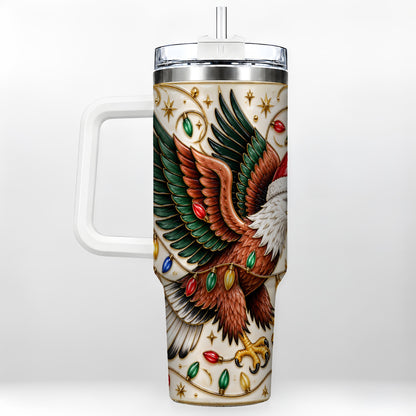 Eagle 40oz Tumbler, Holiday Bird Stainless Steel Travel Cup