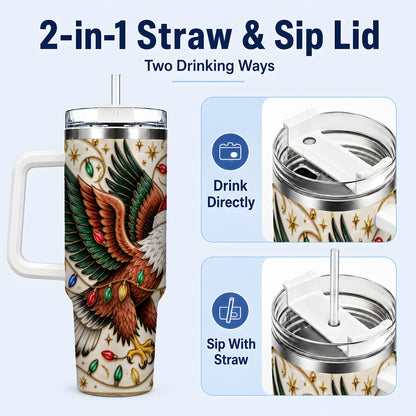 #pl[40oz|White] Eagle 40oz Tumbler, Holiday Bird Stainless Steel Travel Cup