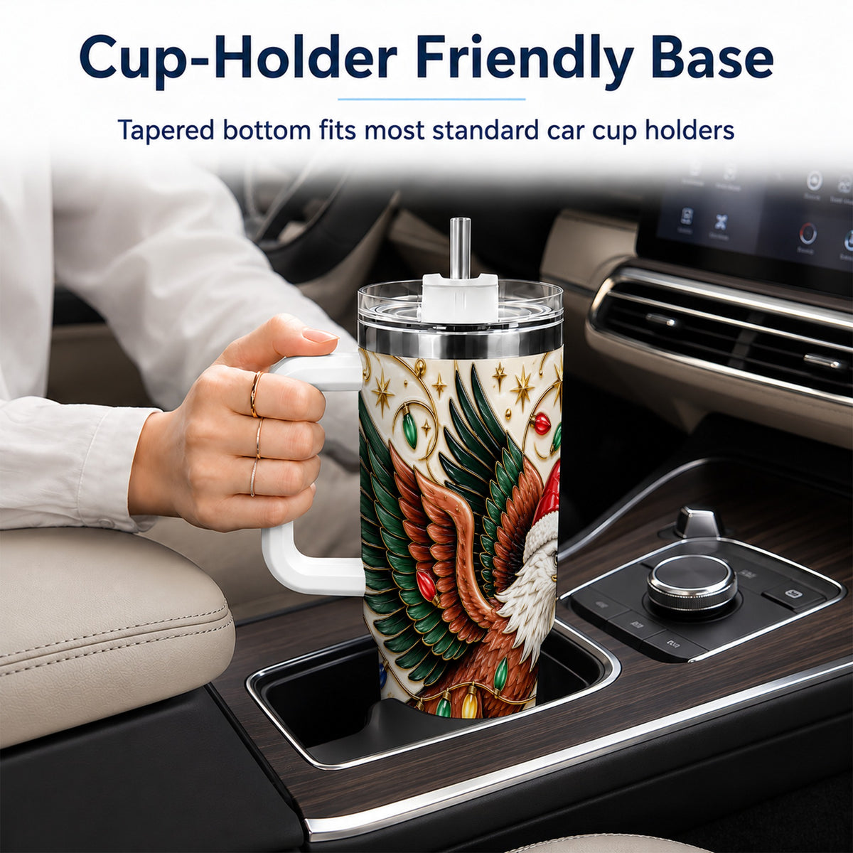 Eagle 40oz Tumbler, Holiday Bird Stainless Steel Travel Cup