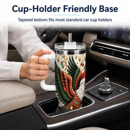 Eagle 40oz Tumbler, Holiday Bird Stainless Steel Travel Cup