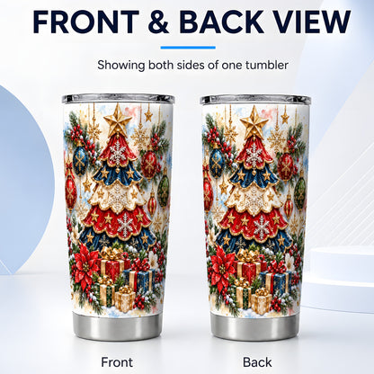 #pl[20oz|Steel] Holiday Tree Tumbler 20oz, Ornament Tumbler, Stainless Steel Travel Cup