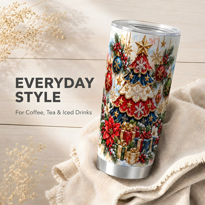 Holiday Tree Tumbler 20oz, Ornament Tumbler, Stainless Steel Travel Cup