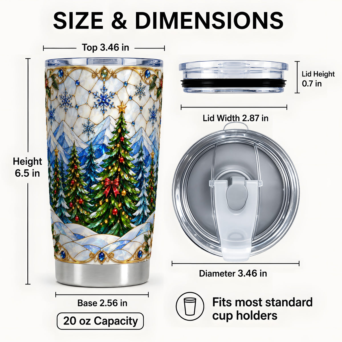 #pl[20oz|Steel] Christmas Forest Tumbler 20oz, Pine Tumbler, Stainless Steel Travel Cup
