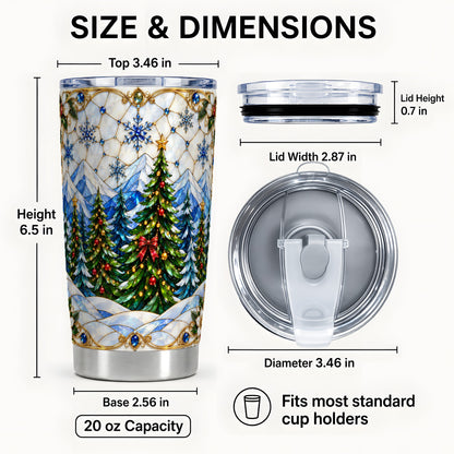 #pl[20oz|Steel] Christmas Forest Tumbler 20oz, Pine Tumbler, Stainless Steel Travel Cup