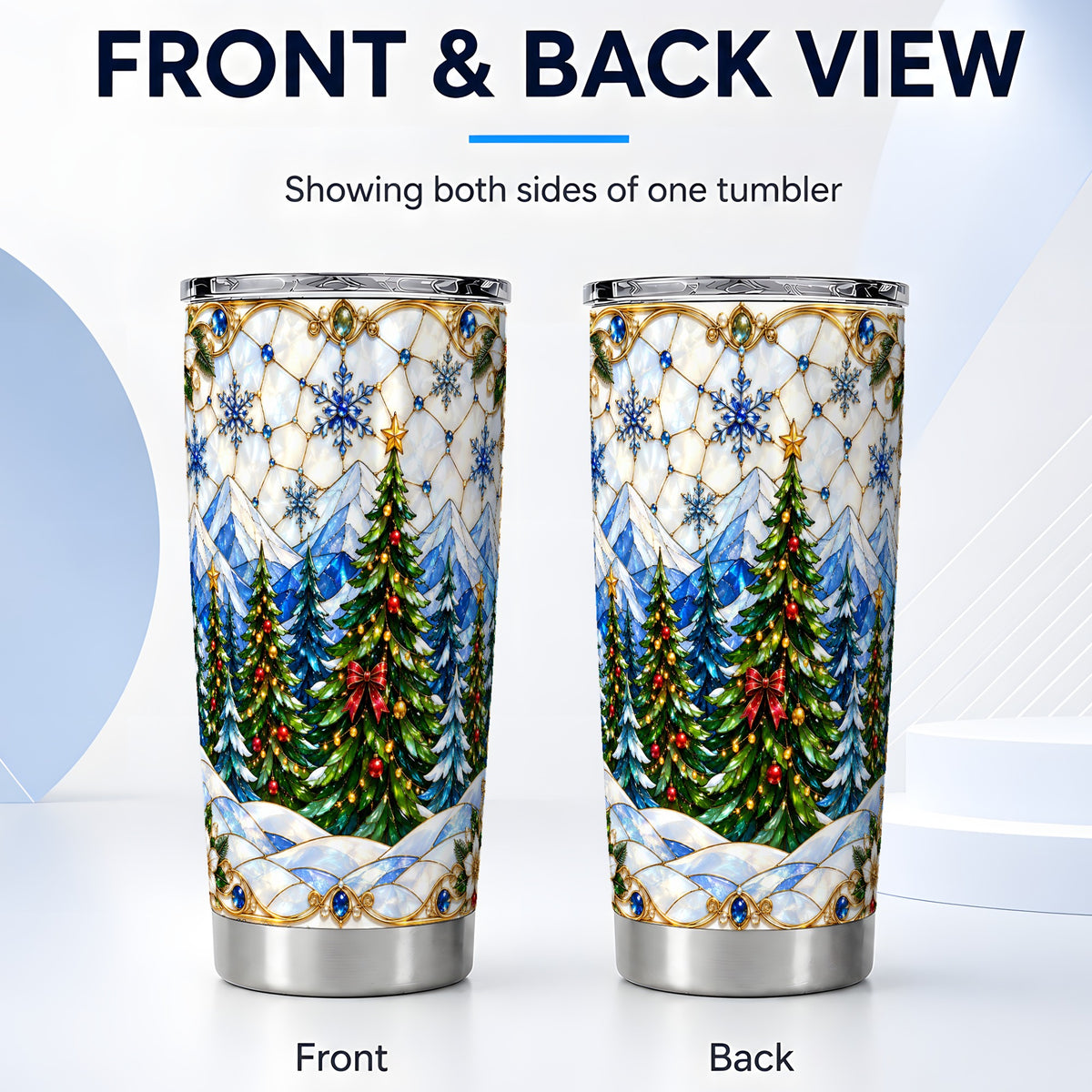 #pl[20oz|Steel] Christmas Forest Tumbler 20oz, Pine Tumbler, Stainless Steel Travel Cup