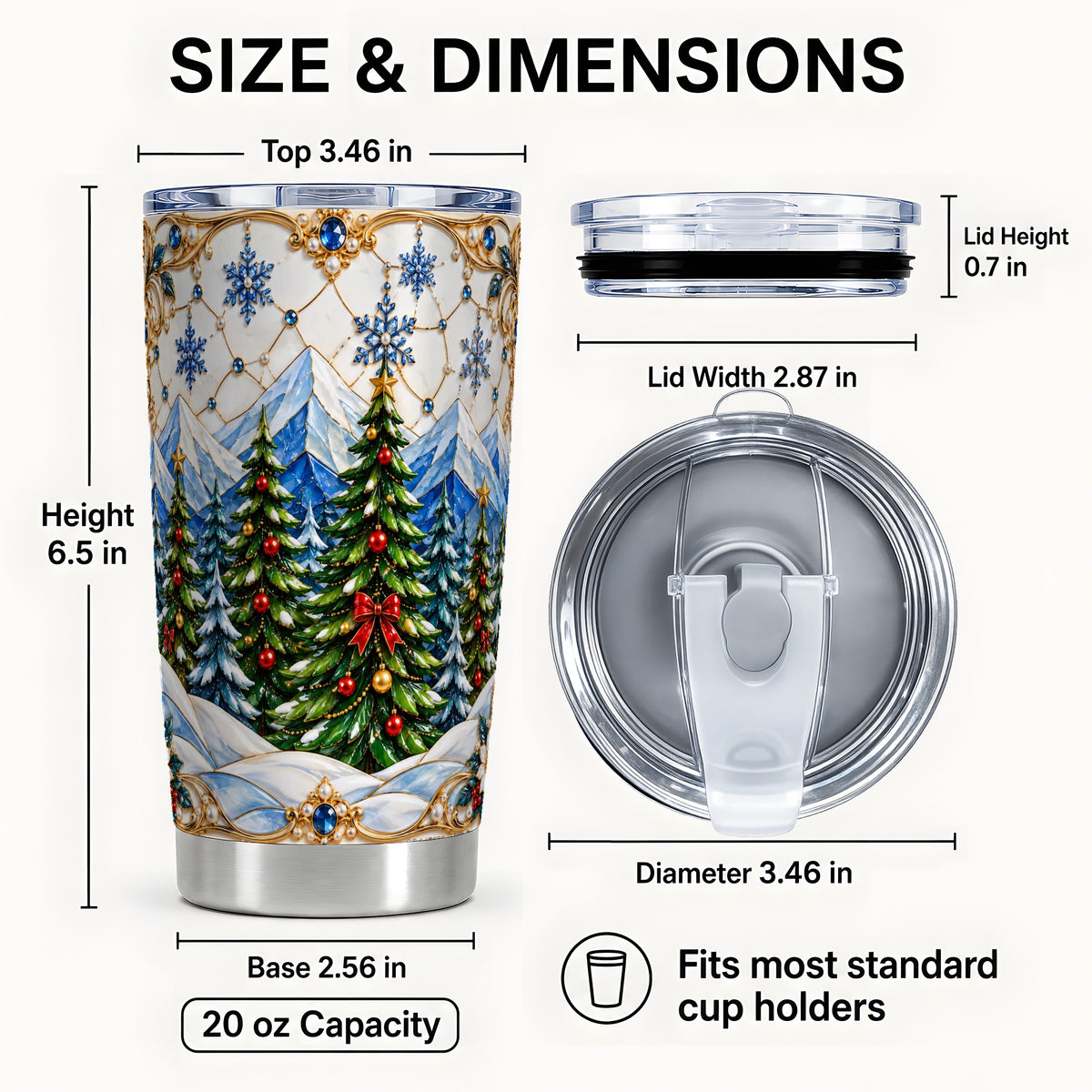 #pl[20oz|Steel] Christmas Tree Tumbler 20oz, Winter Tumbler, Stainless Steel Travel Cup