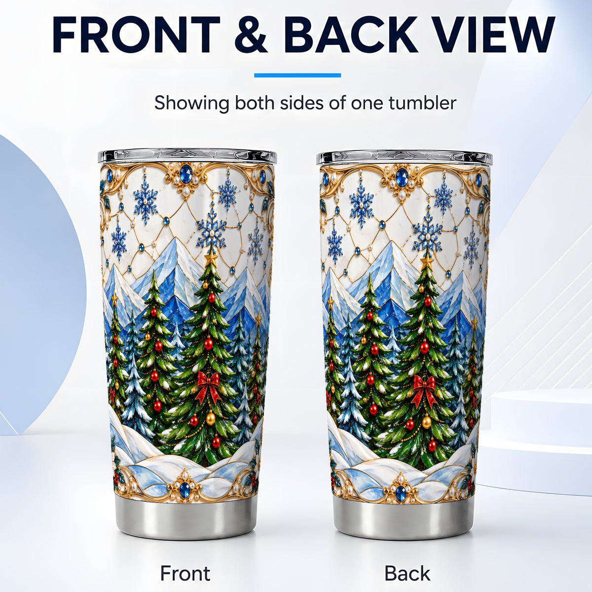 #pl[20oz|Steel] Christmas Tree Tumbler 20oz, Winter Tumbler, Stainless Steel Travel Cup
