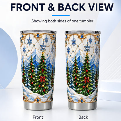 #pl[20oz|Steel] Christmas Tree Tumbler 20oz, Winter Tumbler, Stainless Steel Travel Cup