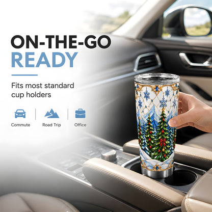Christmas Tree Tumbler 20oz, Winter Tumbler, Stainless Steel Travel Cup