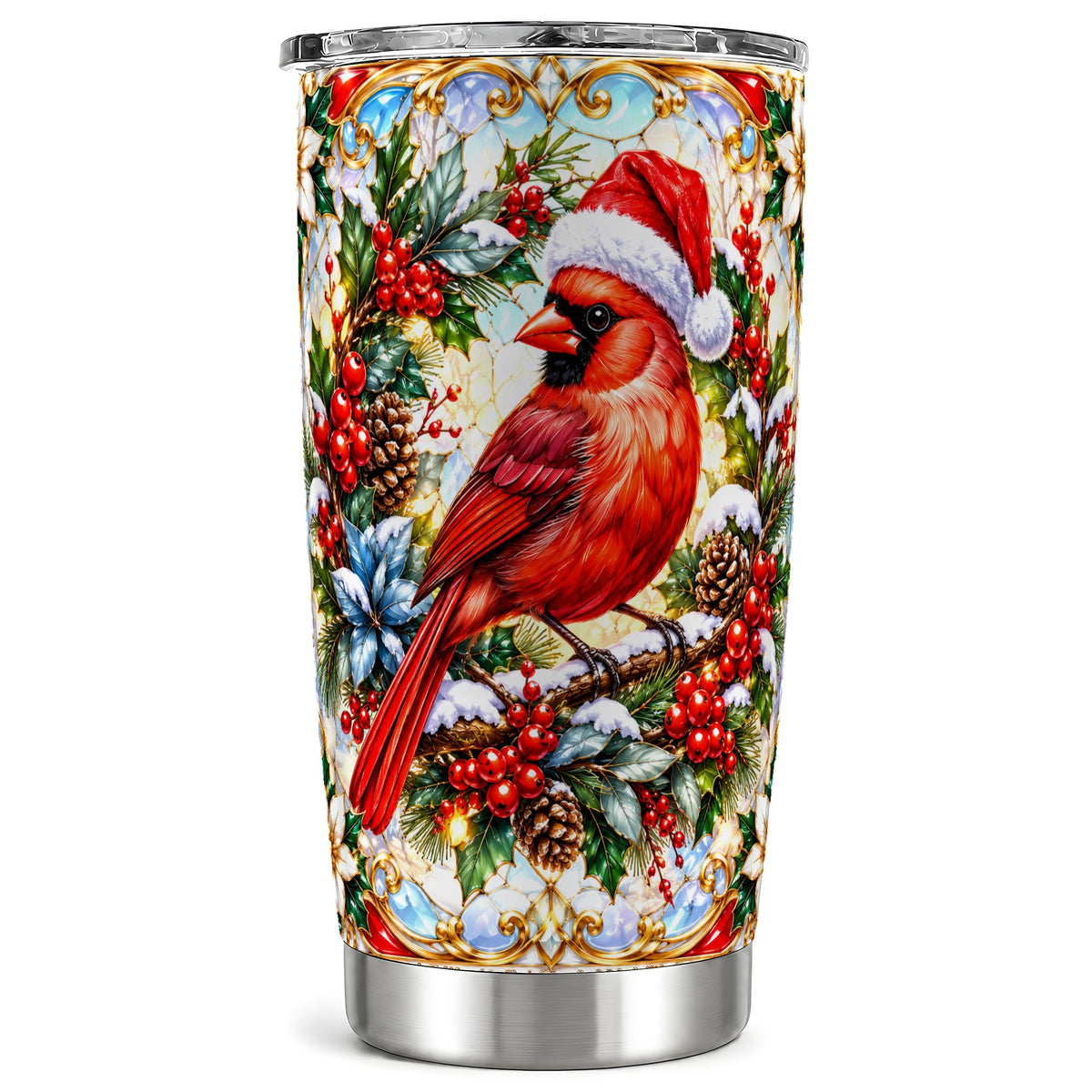 Cardinal Tumbler 20oz, Red Bird Tumbler, Stainless Steel Travel Cup