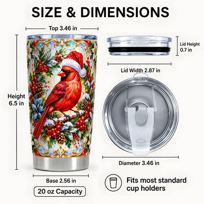 #pl[20oz|Steel] Cardinal Tumbler 20oz, Red Bird Tumbler, Stainless Steel Travel Cup