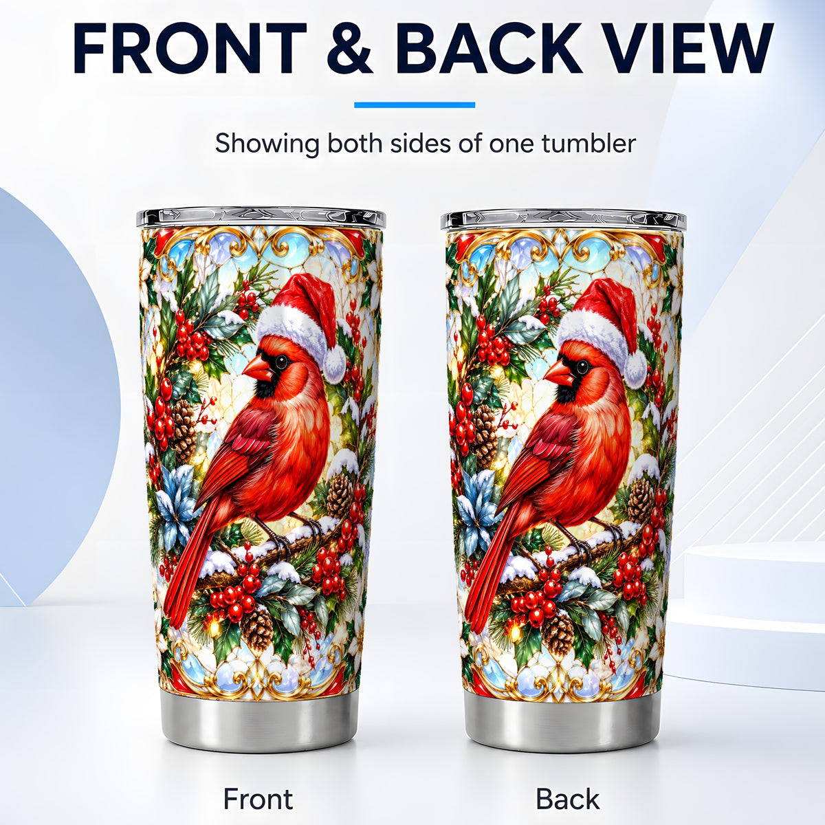#pl[20oz|Steel] Cardinal Tumbler 20oz, Red Bird Tumbler, Stainless Steel Travel Cup
