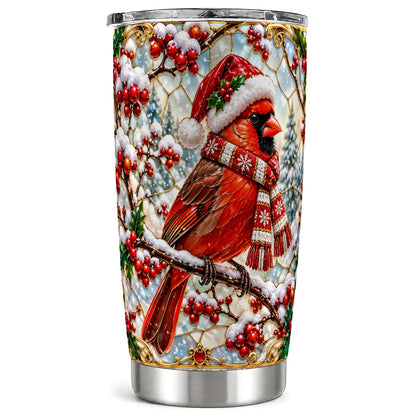 Cardinal Tumbler 20oz, Scarf Bird Tumbler, Stainless Steel Travel Cup