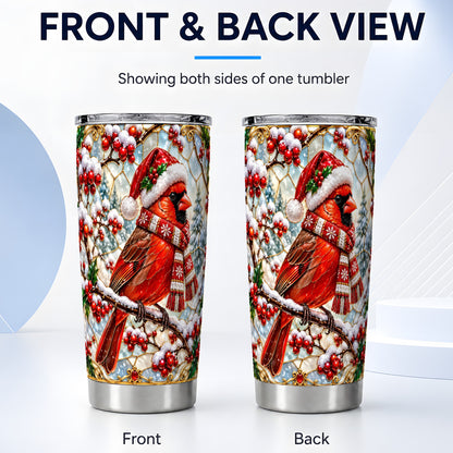 #pl[20oz|Steel] Cardinal Tumbler 20oz, Scarf Bird Tumbler, Stainless Steel Travel Cup