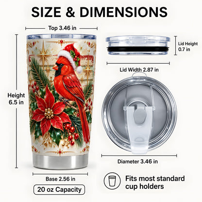 #pl[20oz|Steel] Cardinal Tumbler 20oz, Winter Bird Tumbler, Stainless Steel Travel Cup