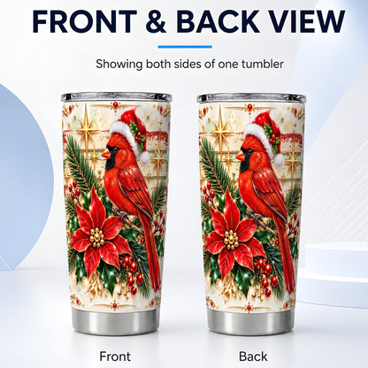 #pl[20oz|Steel] Cardinal Tumbler 20oz, Winter Bird Tumbler, Stainless Steel Travel Cup