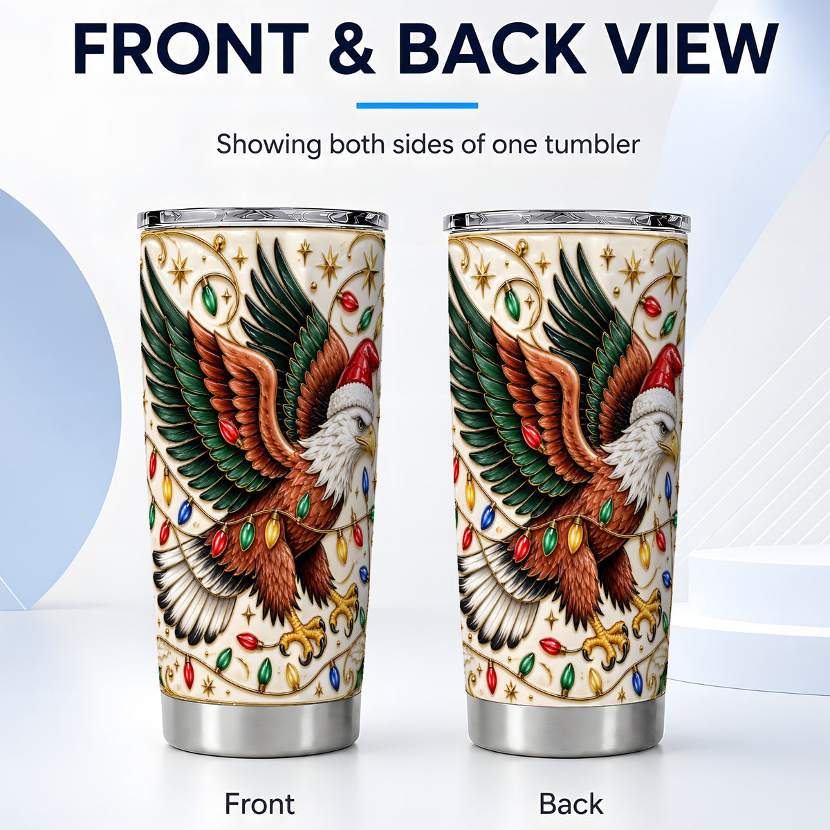 #pl[20oz|Steel] Eagle Tumbler 20oz, Holiday Bird Tumbler, Stainless Steel Travel Cup