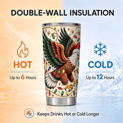 Eagle Tumbler 20oz, Holiday Bird Tumbler, Stainless Steel Travel Cup