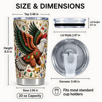 #pl[20oz|Steel] Eagle Tumbler 20oz, Holiday Bird Tumbler, Stainless Steel Travel Cup