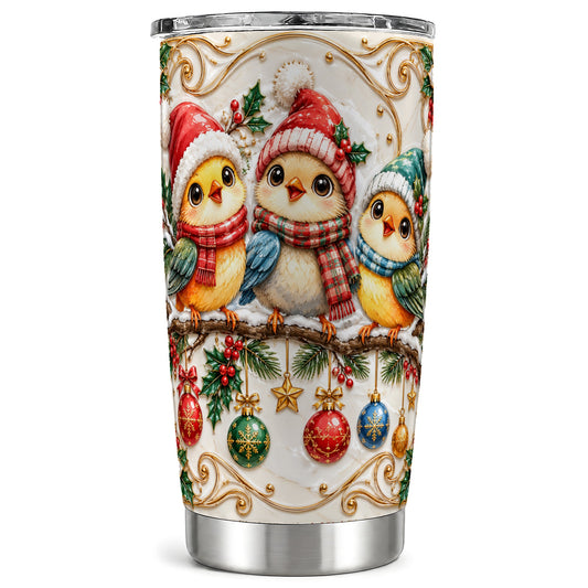 Chick Tumbler 20oz, Winter Bird Tumbler, Stainless Steel Travel Cup