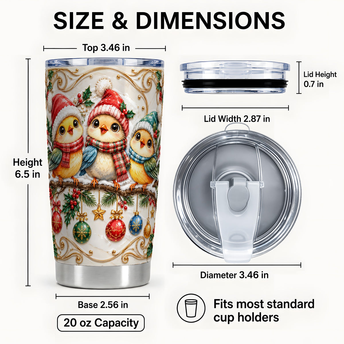 #pl[20oz|Steel] Chick Tumbler 20oz, Winter Bird Tumbler, Stainless Steel Travel Cup
