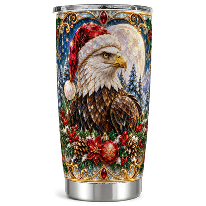 Christmas Eagle Tumbler 20oz, Winter Eagle Stainless Steel Travel Cup