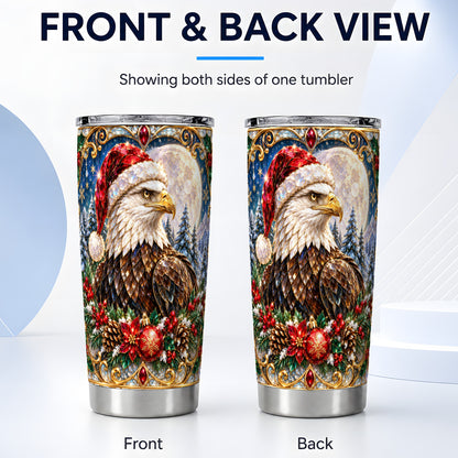 #pl[20oz|Steel] Christmas Eagle Tumbler 20oz, Winter Eagle Stainless Steel Travel Cup