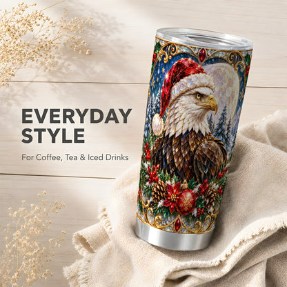 Christmas Eagle Tumbler 20oz, Winter Eagle Stainless Steel Travel Cup
