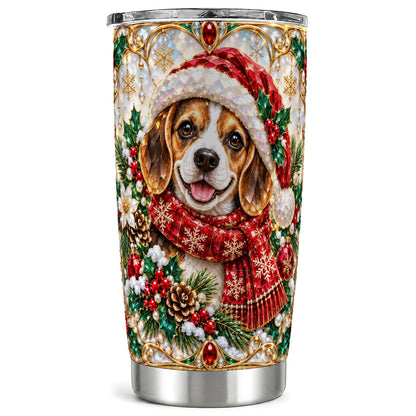 Jeweled Beagle Tumbler 20oz, Puppy Tumbler, Stainless Steel Travel Cup