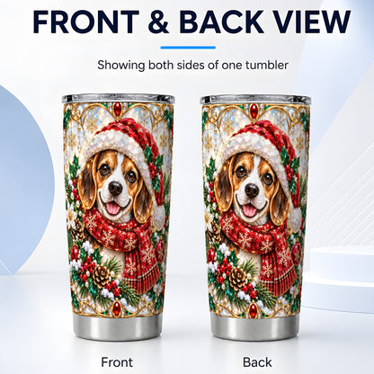 #pl[20oz|Steel] Jeweled Beagle Tumbler 20oz, Puppy Tumbler, Stainless Steel Travel Cup