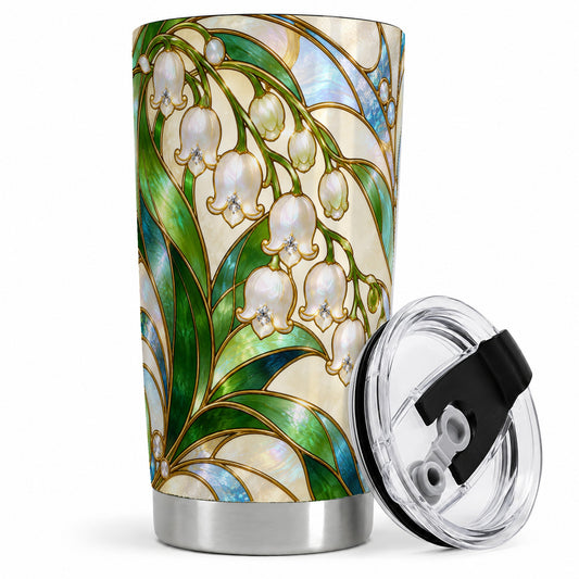 Lily of the Valley 20oz Tumbler with Stained Glass Floral Art