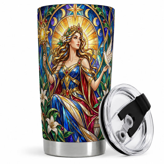 Celestial Goddess 20oz Tumbler with Stained Glass Fantasy Art