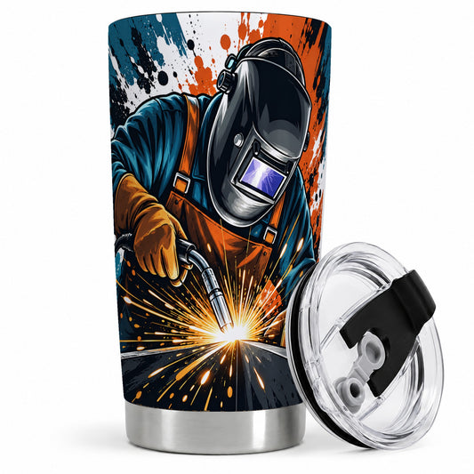 Welder 20oz Tumbler, Welding Sparks Artwork for Welders