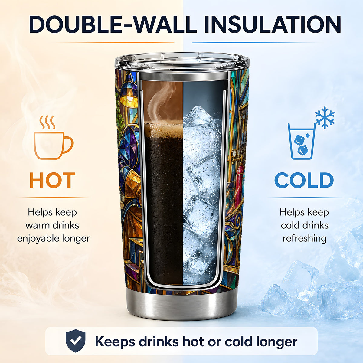 Welding Workshop 20oz Tumbler, Welder Sparks Art for Metalworkers