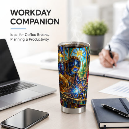 Welding Workshop 20oz Tumbler, Welder Sparks Art for Metalworkers